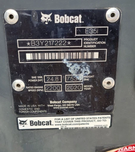 2020 Bobcat E35i mini excavator