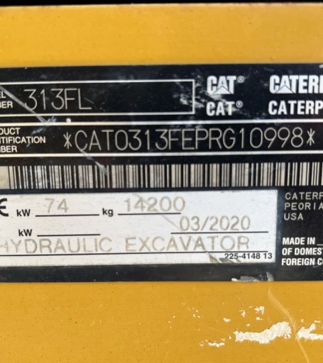 2020 Caterpillar 313F L excavator