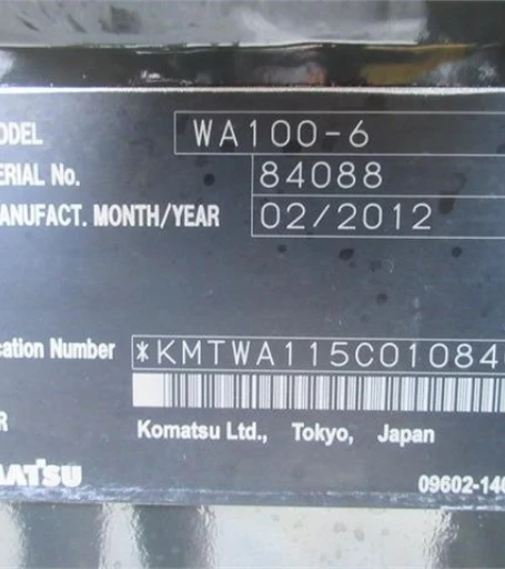 2012 KOMATSU WA100-6
