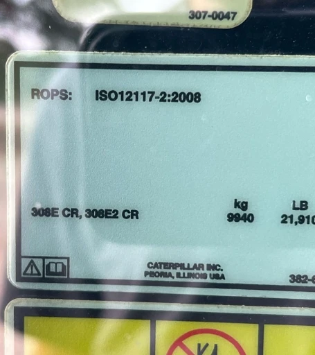 2016 Caterpillar 308E2 CR mini excavator