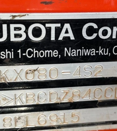 2020 Kubota KX080-4S2 mini excavator